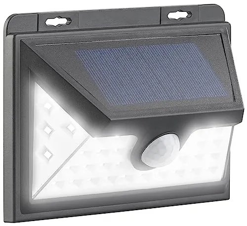 Luminea Solar Außenleuchte: Solar-LED-Wandleuchte mit Bewegungs-Sensor & Akku, 350 Lumen, 7,2 Watt (Solarlampe Bewegungsmelder, Wandleuchte Bewegungsmelder, Dachrinnenleuchten Funktion)