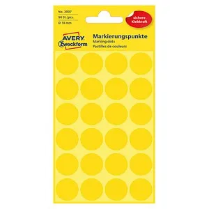 AVERY Zweckform Klebepunkte 3007 gelb Ø 18,0 mm, 96 St.