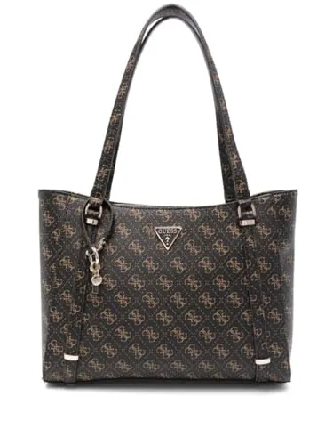 GUESS Eco Erica Elite Tote Bag Brown Logo - Damen-Schultertaschen, stilvolle Eco Tasche mit glamourösem Design und praktischen Maßen (33 x 26 x 8 cm) für jeden Anlass.