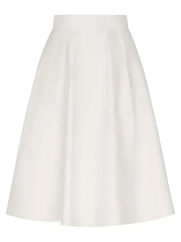 Apart Midirock aus mattschimmerndem Satin in Weiß von APART Fashion