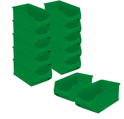 BRB-Lagertechnik Kleinteilemagazin 12x Sichtbox LB3, 350x200x150 mm - Praktisches Set mit 12 robusten Sichtboxen aus Polypropylen für optimales Kleinteilemanagement. Stapelsicher, kälte- und hitzebeständig, ideal für Werkstatt und Produktion. Perfekt für Ihre Materialien!