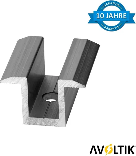 20x Photovoltaik ALU Mittelklemme Solarmodul Solarpaneele bis 40mm Solar Klemme silber