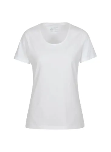 Trigema Damen T-Shirt aus Biobaumwolle 539201, Weiß, L - Basic-Shirt aus 100 % BIO-Baumwolle, Cradle-to-Cradle zertifiziert und mit weiter Ausschnitt für optimalen Tragekomfort.