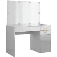 Vicco Schminktisch Adela Weiß Hochglanz mit Spiegel und LED - Sonstige Schlafzimmermöbel: Eleganter Schminktisch mit großem Spiegel und LED-Beleuchtung für ein perfektes Make-Up-Erlebnis.