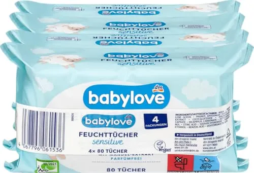 babylove Feuchttücher sensitive 4x80 Stück