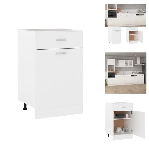 vidaXL Schubunterschrank Weiß 50x46x81,5 cm