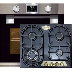 Kaiser Herd-set ,Elektro Pyrolyse Backofen  EH 6337+KG 6325 EM  Gaskochfeld 60 cm