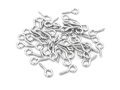 Schraubösen in silberfarben platiniert, 8 mm 50