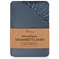 NatureMark Spannbettlaken Mikrofaser Spannbetttuch, Polyester, Gummizug: rundum, viele Größen und Farben Markenware, 120x200 cm, Anthrazit grau grau 120 cm x 200 cm