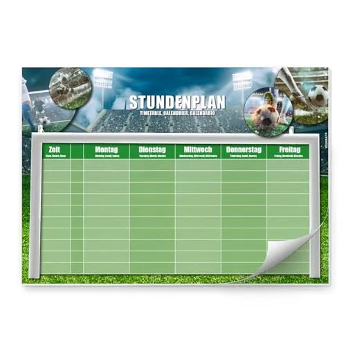 Stundenplan mit Fußball Motiv I Block mit 25 Blatt I DIN A4 I dv_1143