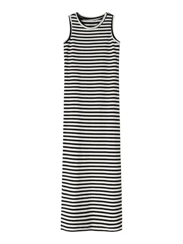 Nkfsuraja XSL Sl Maxi Dress Noos - Kleider für Mädchen, stilvolles Maxi Kleid mit Slim Fit und modischen Streifen, perfekt für warme Tage.