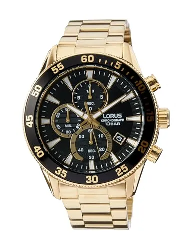 Lorus Herren Analog Quarz Uhr RM330JX9 - Armbanduhren für Herren mit robustem Edelstahlgehäuse und wasserdicht bis 10 BAR für sorgenfreies Tragen im Alltag.