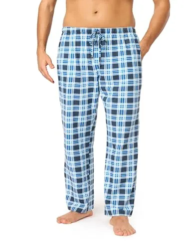 Timone Herren Schlafanzugshose Lang Pyjamahose aus Baumwolle Freizeithose Schlafhose Loungewearhose mit Taschen Nachtwäsche Hose für Herren Sleepwear TPP-001 (Muster-16 (9632301), M)