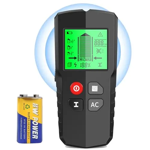 EXTSUD Leitungsfinder - Wanddetektor für Holz, Metall und Kabel - Metalldetektor mit fünf Erkennungsmodi, ideal für Heimwerker und Profis, um versteckte Leitungen sicher und präzise zu lokalisieren.