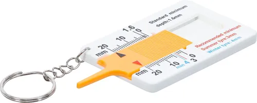 BGS Do It Yourself Profiltiefenmesser | mit Schlüsselanhänger | 0 - 20 mm