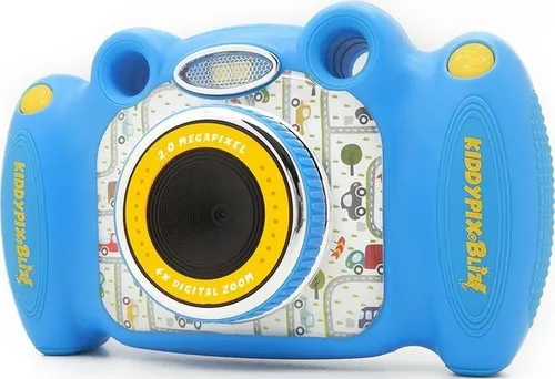 Easypix KiddyPix Blizz m. Tasche blau - Kompaktkamera mit Zubehör, ideal für Kinder und kreative Fotografie