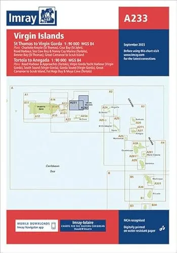 A233 Virgin Islands, Imray Chart: Charts A231 and A232 combined, 1:90.000 (A Charts, Band 233)