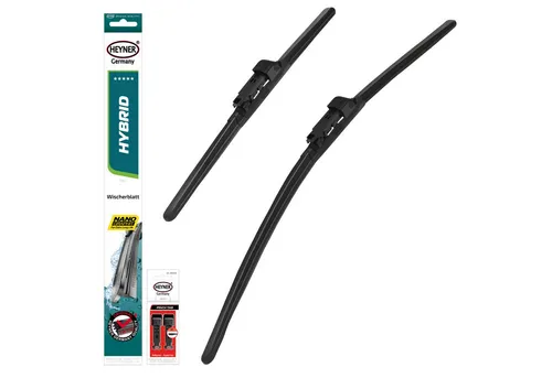 HEYNER Scheibenwischblätter für BMW 1 E87 (09.2004 - 01.2013) - Set mit 2 Wischern - Fahrzeugoptimierte Scheibenwischer für BMW 1 E87, mit NANO-Graphit-Technologie für leises, streifenfreies Wischen und exzellente Leistung bei Frost und hohen Geschwindigkeiten.