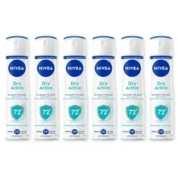 Nivea Deo-Spray Deodorant Dry Active 6 x 150ml, zuverlässiger Schutz für Sport - Das NIVEA Dry Active Deo Spray bietet effektiven Schutz mit einer speziellen Formel. Es sorgt für ein frisches Hautgefühl und ist in einer umweltfreundlichen Dose erhältlich. Ideal für aktiven Lebensstil und lange Tage.