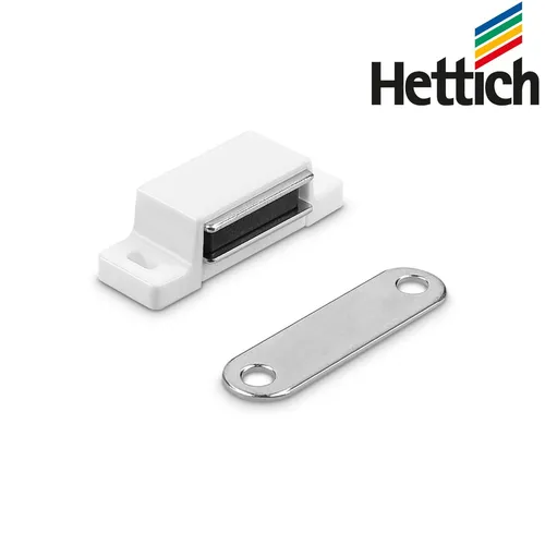Produktbild Hettich Magnetschnäpper Metall-Kunststoff weiß 45 x 14 x 15 mm Magnetkraft 5 kg
