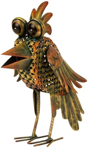 Geschenkestadl Vogel Metall stehend abstrakt 29cm Vogelfigur Metallvogel Haus Garten Dekoration Deko