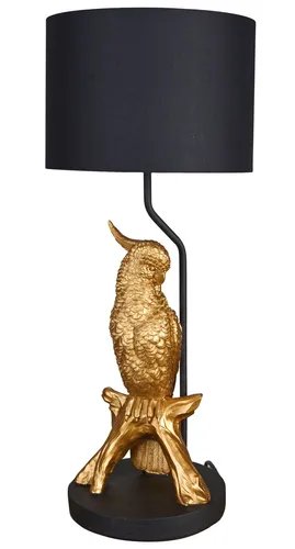 Lampe Papagei Leuchte Papgei Vogel Tischlampe Tischleuchte Stehlampe Gold 63cm