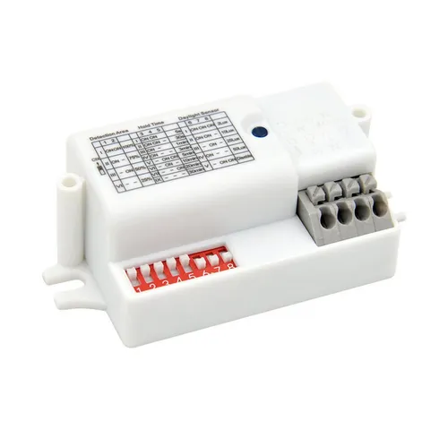 Merrytek Bewegungsmelder MC090SE Mikrowellen Bewegungssensor Ein/Aus Funktion 220-240V AC Lampe, (Einzelset, 1-St., 1x Merrytek MC090S-E Mikrowellen-Bewegungsmelder), 5.8GHz Mikrowellenbewegungssensor, 360° Erfassung, einstellbarer