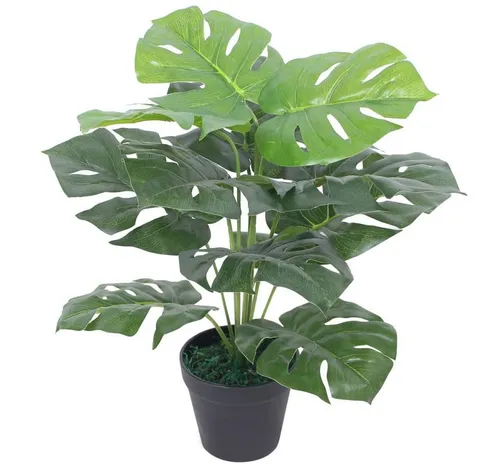 Künstliche Monstera-Pflanze 45 cm mit Topf - Kunstpflanze in lebensechter Optik, ideal für Zuhause oder Büro. Nie verwelkend, mit 12 detailgetreuen Blättern und hochwertigem Material für langlebige Dekoration.