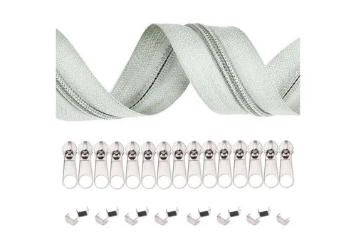 maDDma Kreativset 5m Endlos-Reißverschluss 3mm mit 10 Zippern und 15 Endstücke