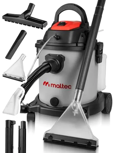 Maltec MasterWash Waschsauger 2200W - Waschsauger, Nass-/Trockensauger und Gebläse in einem. 2200W starke Saugkraft mit 20L Tank für effektive Reinigung von Teppichen, Polstern und mehr – ideal für Haushalt und Werkstatt.
