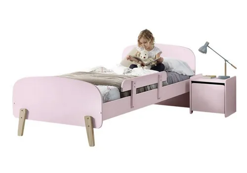 aufm Kessel Jugendzimmer-Set Karilynn 2 mit Bett und Nachtkommode in Rosa - Hochwertiges Jugendzimmer-Set mit Bett (90 x 200 cm) und Nachtkonsole. Retro-Optik, stabile MDF-Konstruktion und einfache Montage. Lieferung bis zur gewünschten Stelle.