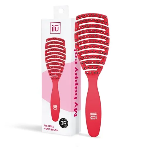 Tb Tools For Beauty - Ilū Meine Happy Color Reise Haarbürste Mit Kopfhaut Massage Frizz Kontrolle Sanften Massageborsten Für Einfaches Entwirren Und Styling