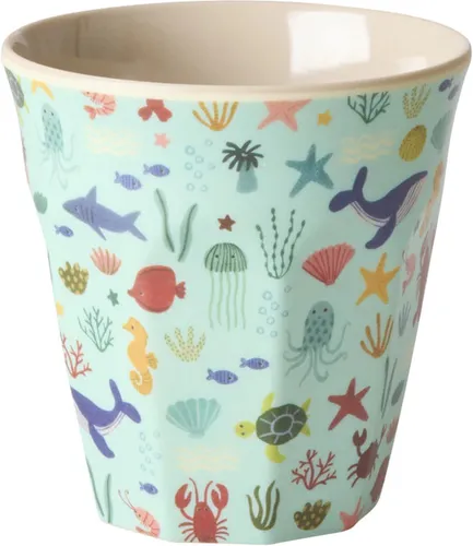 Rice by Rice Melamine Kids Cup With Blue Ocean Print Small 160 Ml Größe Standard