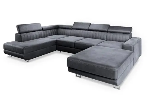 Masseno Ecksofa SIENA L-S mit Schlaffunktion - Sofa mit Bettkasten, elegantes Design und praktischer Stauraum für Bettzeug, ideal für Gäste und multifunktional für Ihr Wohnzimmer.