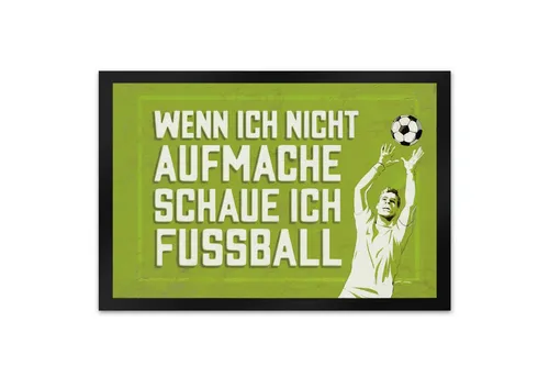 speecheese Fußmatte WENN ICH NICHT AUFMACHE SCHAUE ICH FUSSBALL Fußmatte XL in 40x60 cm