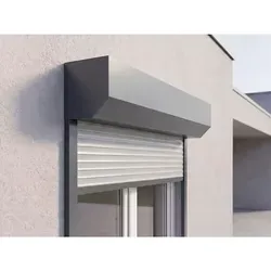 ARON Vorbaurollladen Alu grau 1300 x 1965 mm mit Motor und Rollladenschalter