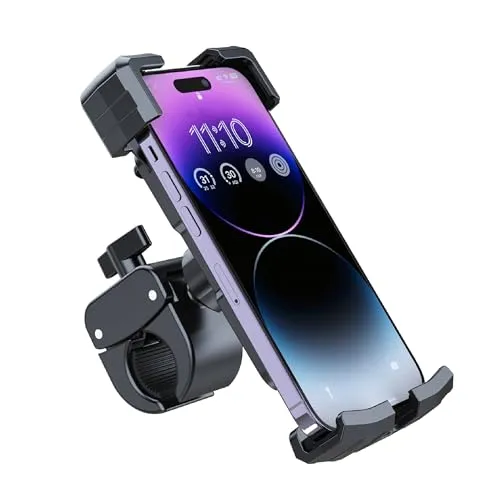 MMOBIEL Fahrrad Handyhalterung - Anti-Schock - Stabiler Handyhalter für Fahrrad, Roller, etc. – Handyhalter Telefone von 4 bis 7 Zoll - Einstellbare Fahrrad-Navigationshalterung - Universal - Schwarz
