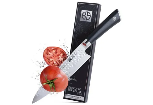 KOCHSTILIST by Kris Wu Kochmesser Premium, extra scharf, 20 cm - Kochmesser aus hochwertigem Damaststahl für hohe Schneidleistung, ideal für Profiköche und Hobbyköche, mit edlem Design und ergonomischem Holzgriff.