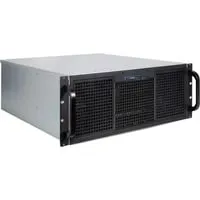 4U-40248 Server-Gehäuse schwarz, 4 Höheneinheiten - Gehäuse für ATX-Formfaktor mit 3 externen und 11 internen 3,5 Zoll Schächten, ideal für umfangreiche Serverlösungen und hohe Speicherkapazität.