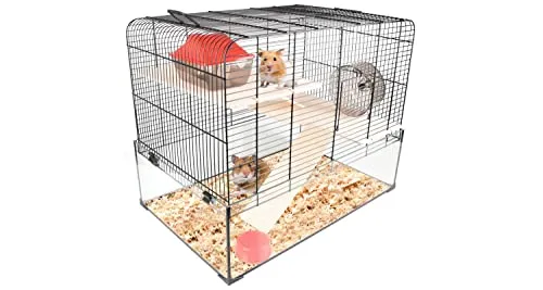 Flamingo Kleintierkäfig Hamsterkäfig Vitru schwarz 2 - Kleintierkäfige, stilvolles Design in Schwarz, ideal für Hamster und kleine Nager, bietet ausreichend Platz und Komfort.