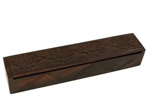 GURU SHOP Schmuckschatulle, Holzschachtel, Braun, Size:Floral