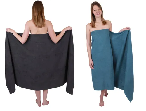 Betz Badetuch XXL Berlin - 2 Stück 100 x 200 cm - Hochwertige Badetücher in XXL Größe, 100% Baumwolle, waschbar bei 60°C. Ideal für Sauna und Bad, sorgen für ein angenehmes Wohlfühl-Ambiente.