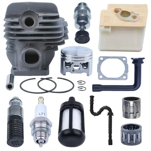 AUMEL 1121 020 1217 44,7 mm Zylinderkolbensatz für Stihl 026 MS260 Serien mit Luft-Heizölfilter-Leitungslager Zündkerzendichtung.
