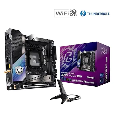 ASRock Phantom Gaming Z890I Nova WiFi Mainboard - Mini-ITX, Unterstützung für 2x DDR5 und Intel Z890 Chipsatz für hohe Leistung