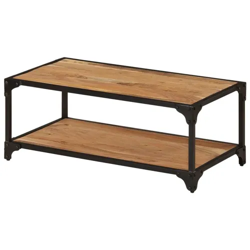 The Living Store Couchtisch 90x45x35 cm Massivholz Akazie