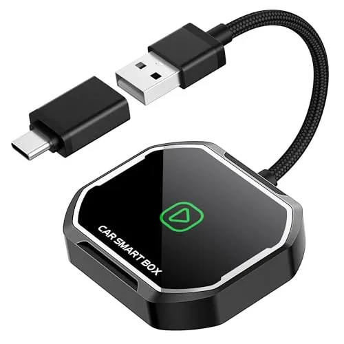 Carplay Wireless Adapter Für IOS, Wired CarPlay in Wireless CarPlay Adapter Umwandeln, Plug & Play Car Play Wireless Adapter Kompatibel mit Autos ab 2017 & iPhone iOS 10+