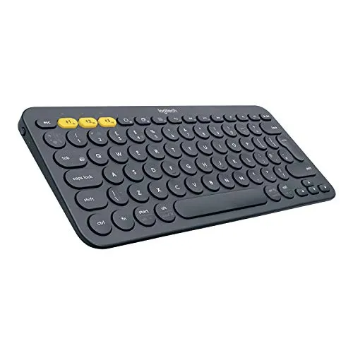 Logitech K380 Bluetooth Tastatur - Kabellos und kompakt für den Nordischen Raum - Mini Bluetooth Tastatur in Grau, ideal für unterwegs und sorgt für eine platzsparende Lösung ohne Kabelsalat.