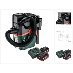 Metabo AS 18 L PC Compact Akku Sauger 18 V - Nass- und Trockensauger mit 6 l Volumen, integrierter Blasfunktion und ECO-Modus für längere Akkulaufzeit, ideal für kleine Reinigungsarbeiten und gewerbliche Nutzung.