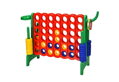 COSTWAY Spiel Riesiges 4 Gewinnt Spielset, mit Basketballkorb & Wurfspiel