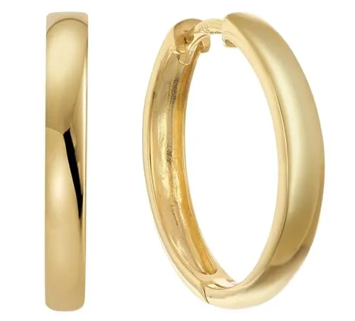 trendor Damen-Ohrringe 925 Silber Vergoldet Klapp-Creolen Ø 18,5 mm modischer Ohrschmuck für Frauen, zauberhafte Geschenkidee und elegantes Accessoire 68916